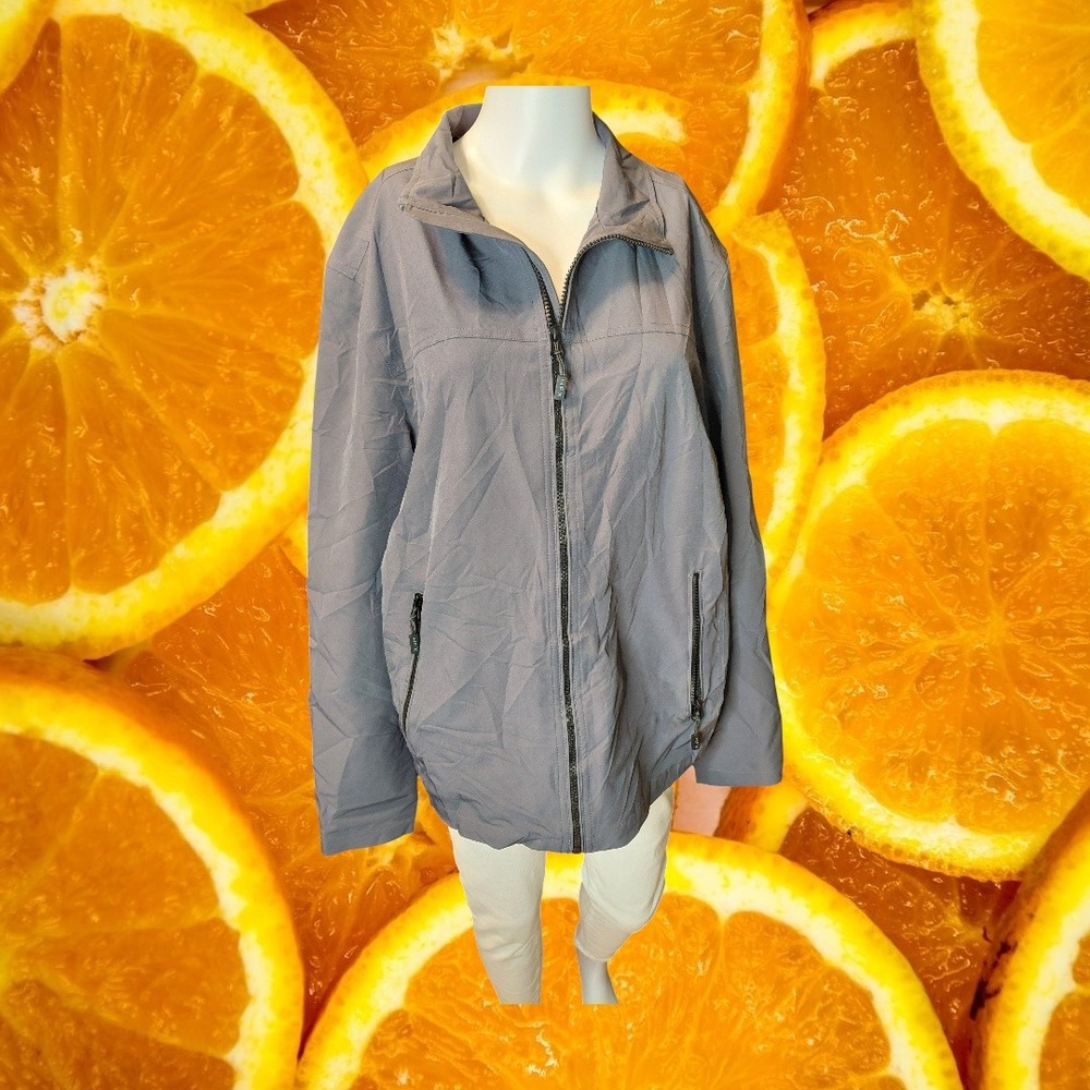 HFX Mens Performance Full Zip‎ Jacket Gray Mesh Lined Stretch Medium M/M/M